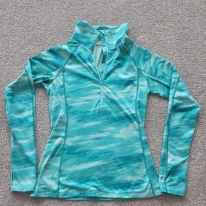 Under Armour Women's Teal Patterned Half Zip Top